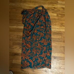 SHEIN Teal and Orange Floral Skirt
